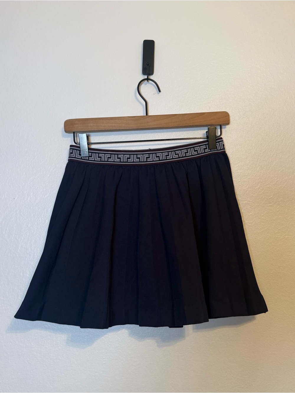 Tory Burch The Tech Twill‎ Geo-T Pleated Skirt Navy Tennis Skort